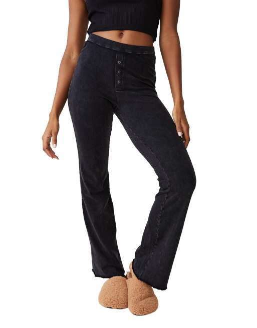 Cotton:On co-ord flared sleep pants in charcole