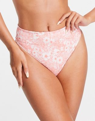 Cotton:On co-ord high waisted bikini bottom in pink floral