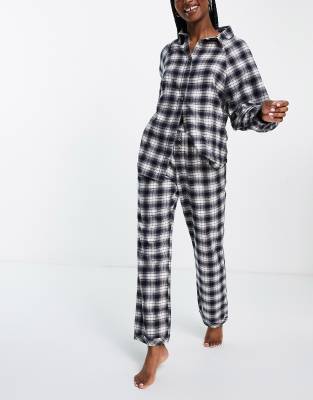 Cotton:On co-ord pyjama shirt in navy check - ASOS Price Checker