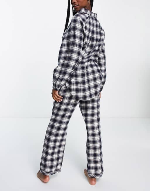 Cotton:On co-ord pyjama shirt in navy check, 2 of 4