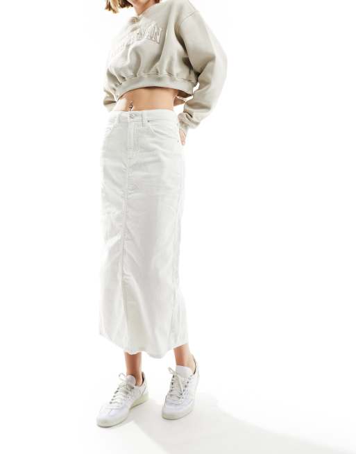 Cotton On Cord Maxi Skirt in white