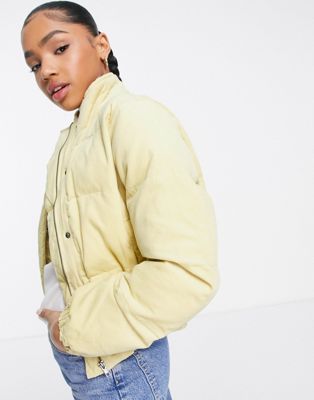 Cotton:On cord puffer jacket in soft yellow