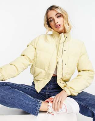 Cotton:On cord puffer jacket in soft yellow