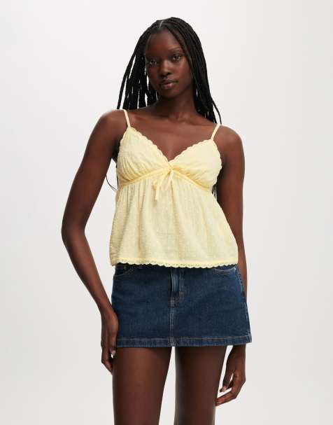Cotton:On Cotton lace cami in yellow - view 1