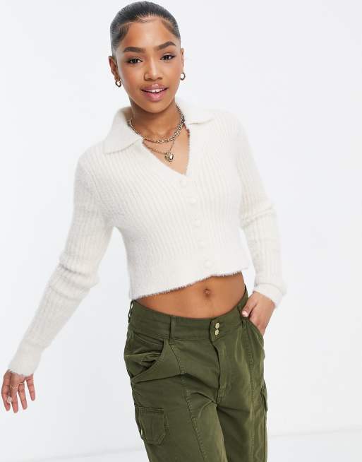 Cotton:On - Cremehvid cardigan i vamset strik , 2 af 4