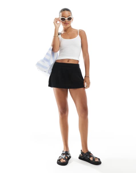 Cotton:On Crochet beach skirt in black crochet - view 1
