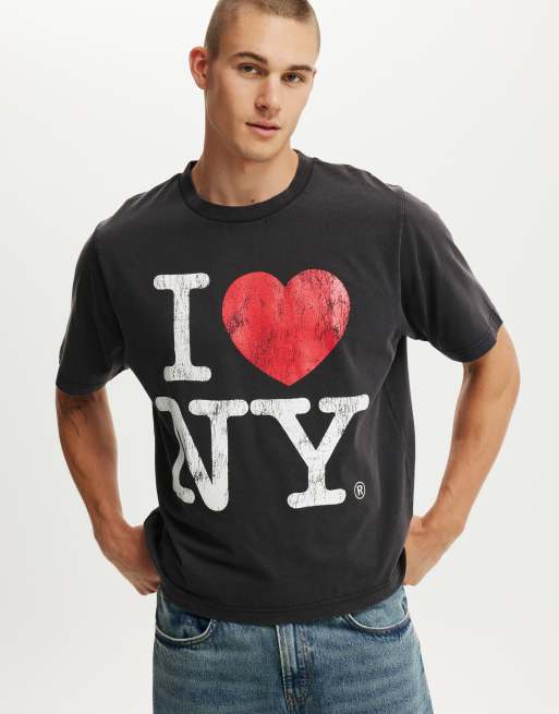 Cotton:On Crop fit new york license t-shirt in black