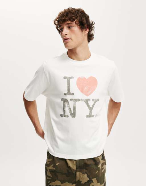 Cotton:On Crop fit new york license t-shirt in white