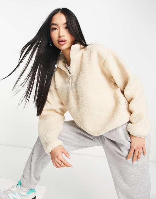 Crop sherpa pullover new arrivals