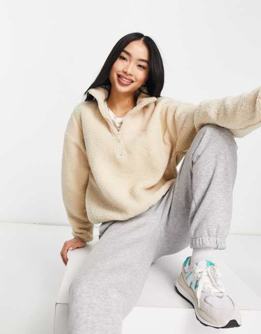 Crop best sale sherpa pullover