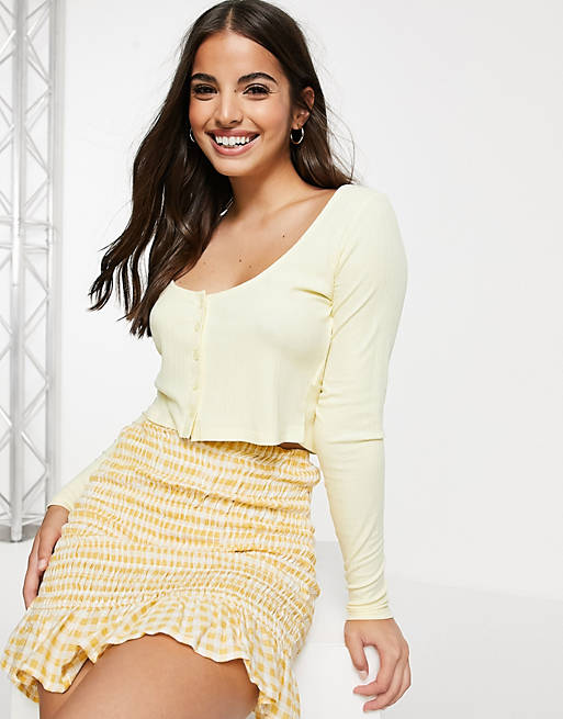 Cotton:On cropped cardi in yellow