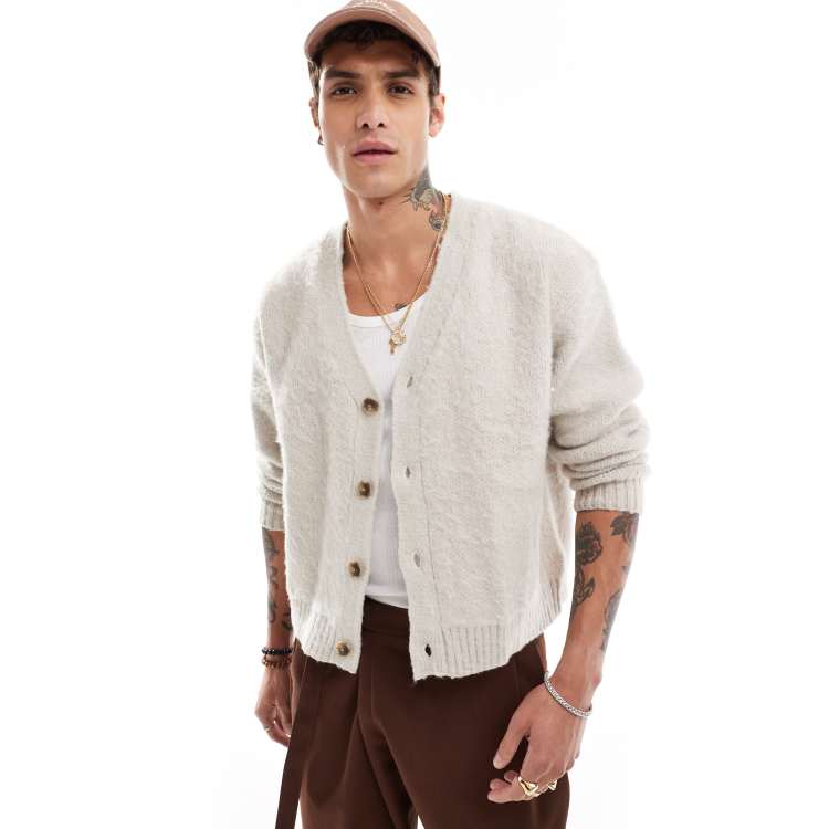 Cotton On Cropped cardigan in beige ASOS