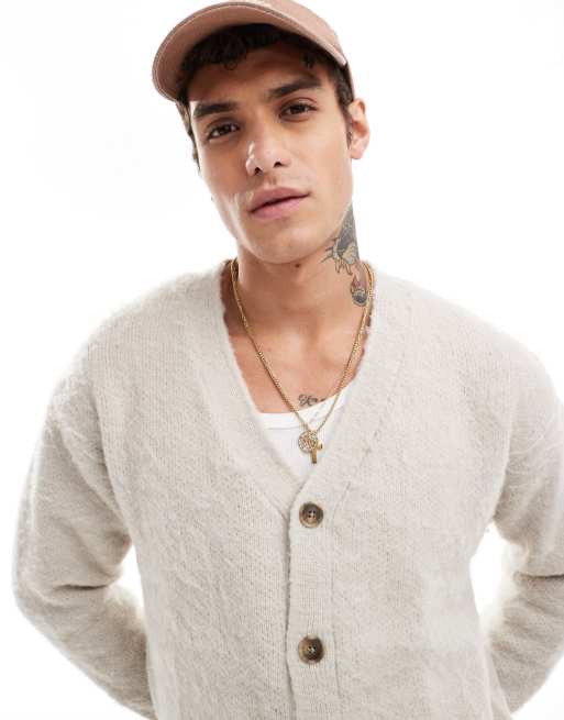 Cotton On Cropped cardigan in beige ASOS