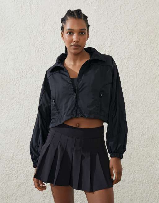Cotton:On Cropped contrast anorak in black