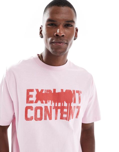 Cotton:On Cropped fit graphic t-shirt in corsage/explicit content - view 1