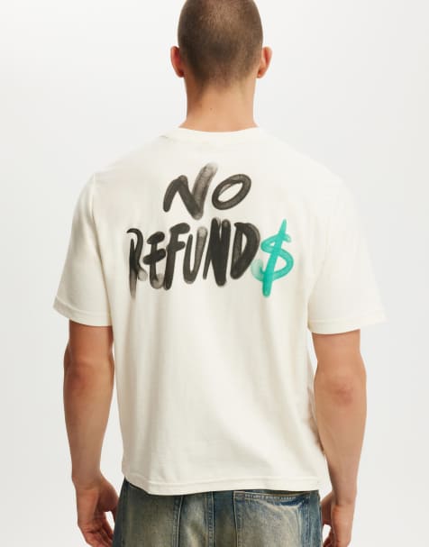 Cotton:On Cropped fit graphic t-shirt in creampuff/no refunds - view 1