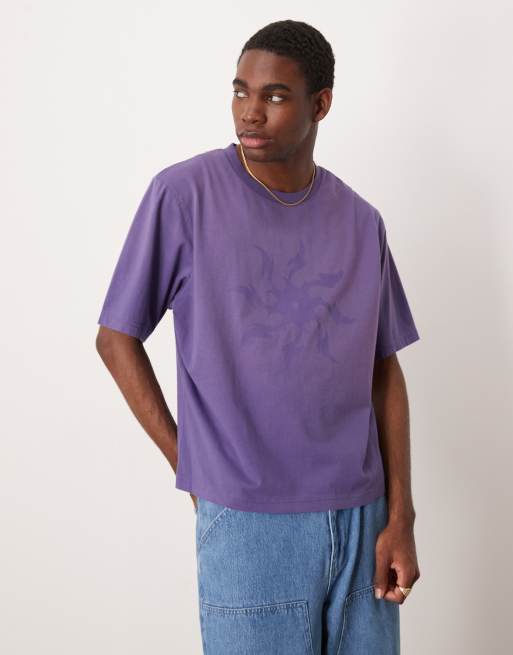 Cotton:On Cropped fit graphic t-shirt in grape/star