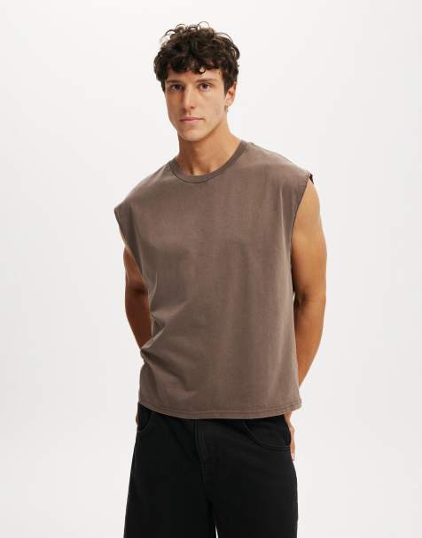 Cotton:On Cropped fit muscle in brown - view 1