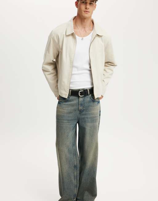 Cotton:On Cropped harrington jacket in beige