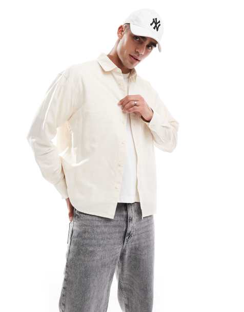 Cotton:On Cropped oxford long sleeve shirt in white - view 1