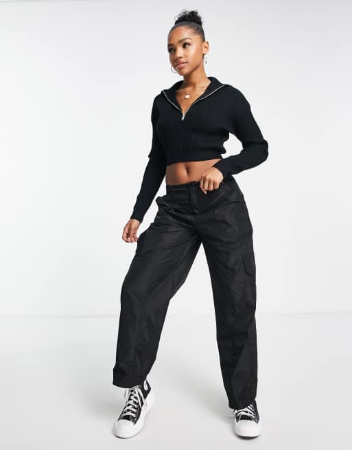 Cropped half shop zip jumper