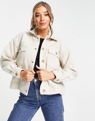 Cotton:On cropped shacket in tonal check