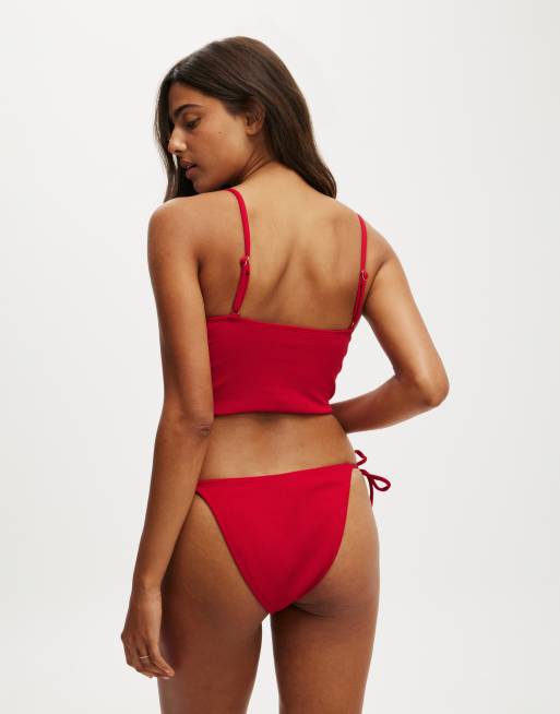 Cotton:On Cropped tankini swim top in red ASOS