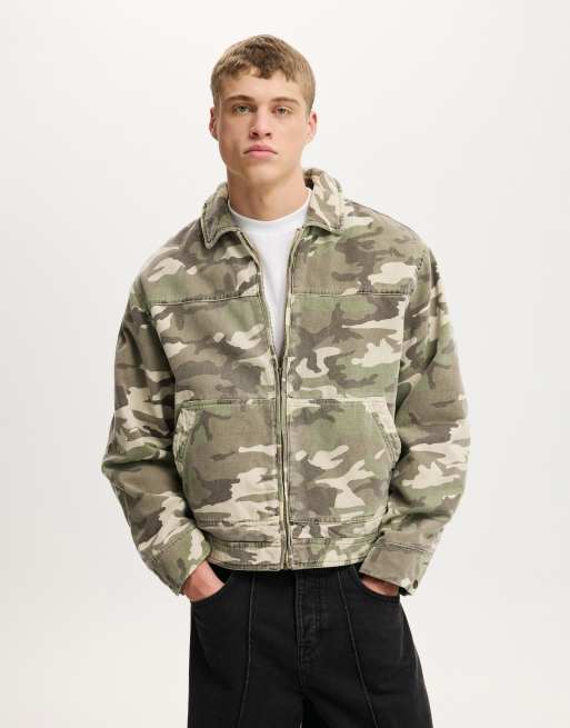 Cotton:On Cropped worker jacket in beige