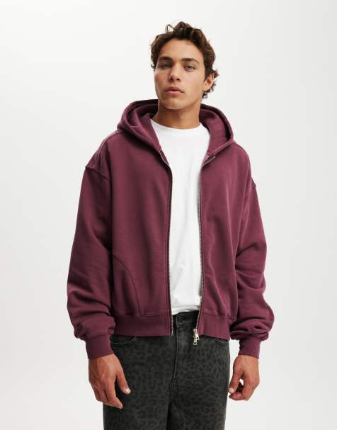 Cotton:On Cropped zip up hoodie in purple - view 1