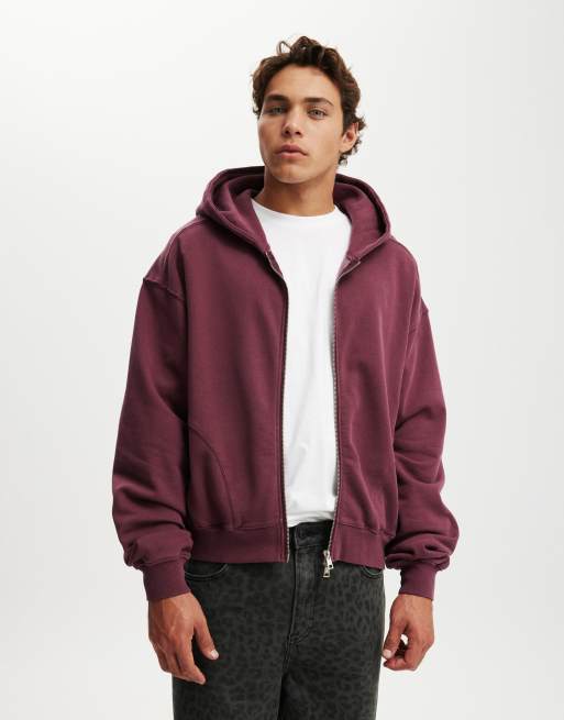 Cotton:On Cropped zip up hoodie in purple