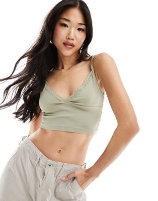 Cotton:On Cross Front Cami top in sage green - ASOS Price Checker