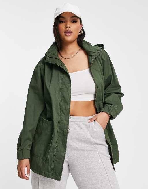 Plus size outlet green anorak jacket