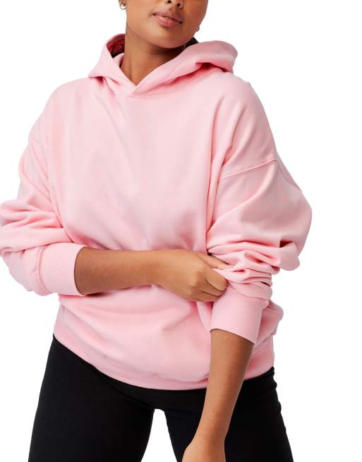 Pink hot sale cotton hoodie