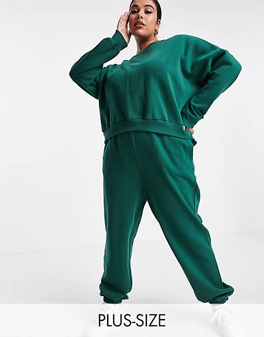 Cotton:On Curve co-ord high waist joggers in green