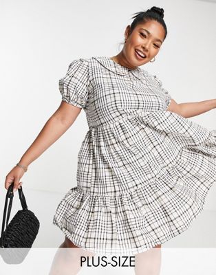 Cotton:On Curve collar tea dress in check