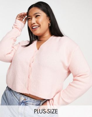Cotton:On Curve crop cardigan in pink