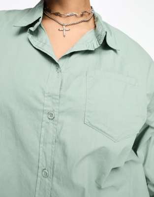 Cotton:On Curve dad shirt in sage green