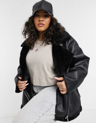 faux leather jacket cotton on