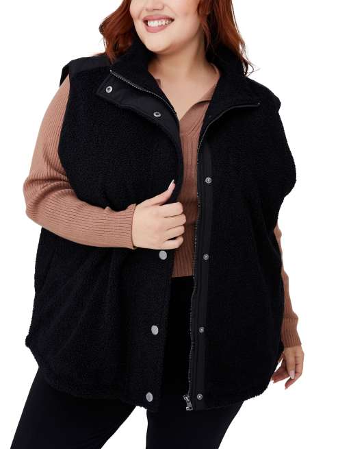 Cotton:On Curve - Gilet nero in pile