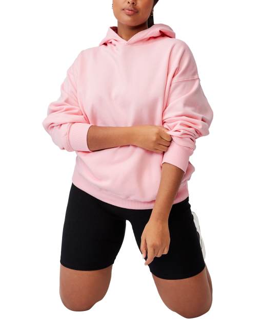 Cotton:On Curve – Klassischer Kapuzenpullover in Rosa