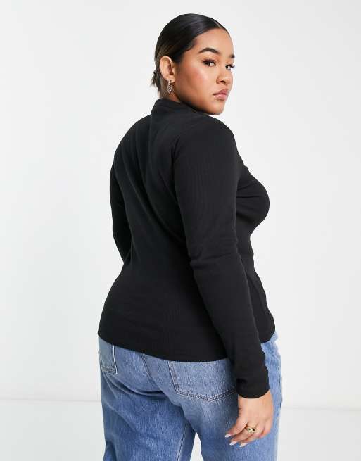 Cotton:On Curve long sleeve tee in black, 3 of 4