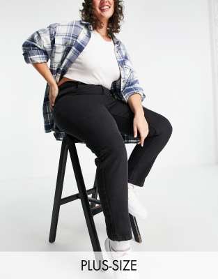 Plus-size jeans by Cotton On It%27s all in the jeans High rise Belt loops Five pockets Regular mom fit
