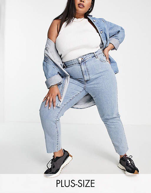  Cotton:On Curve mom jeans in mid wash blue 