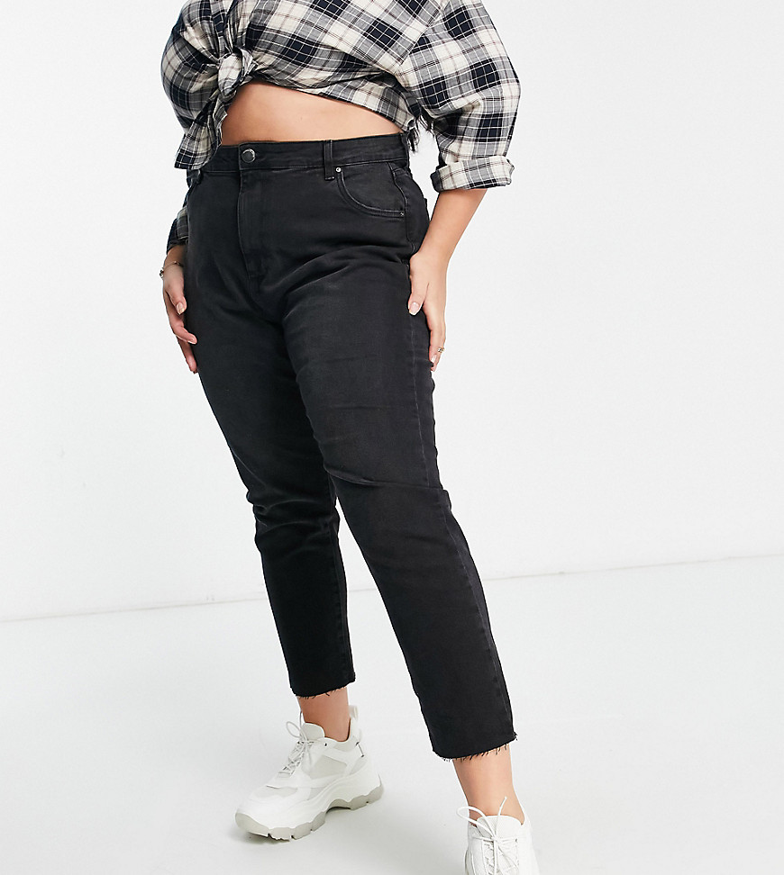 Cotton:On - Curve - Mom jeans met hoge taille in zwart