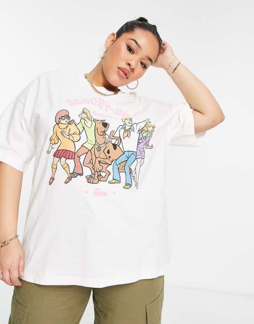 Cotton:On Curve oversized licensed Scooby Doo tee in white 