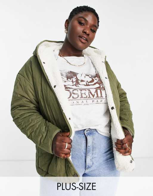 Cotton:On Curve – Pikowana kurtka dwustronna w kolorze khaki
