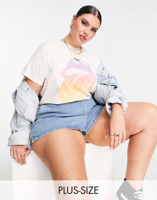 Cotton:On Curve Rolling Stones band t-shirt in white
