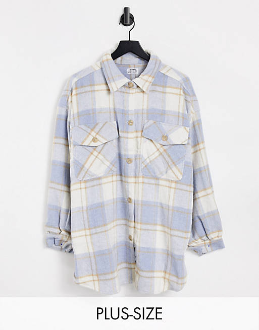 Cotton:On Curve shacket in blue check