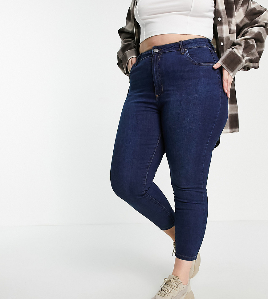 Cotton:On - Curve - Skinny jeans met hoge taille in donkere wassing-Blauw