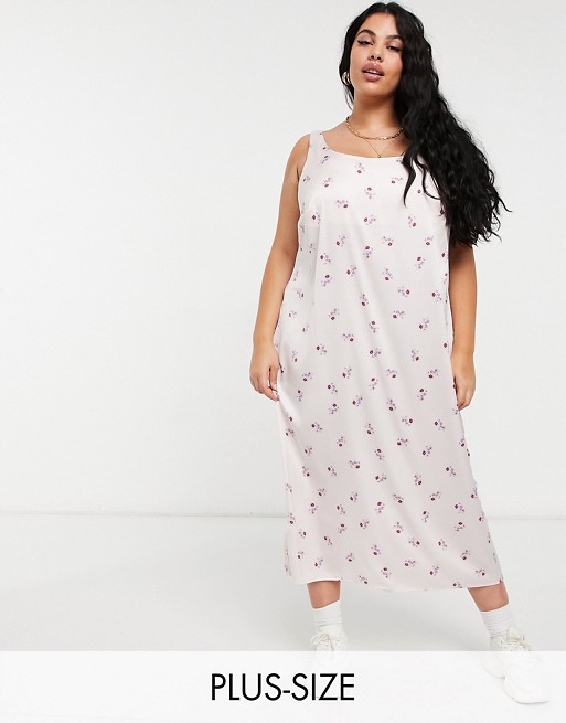 Cotton:On Curve slip midi dress in pink floral